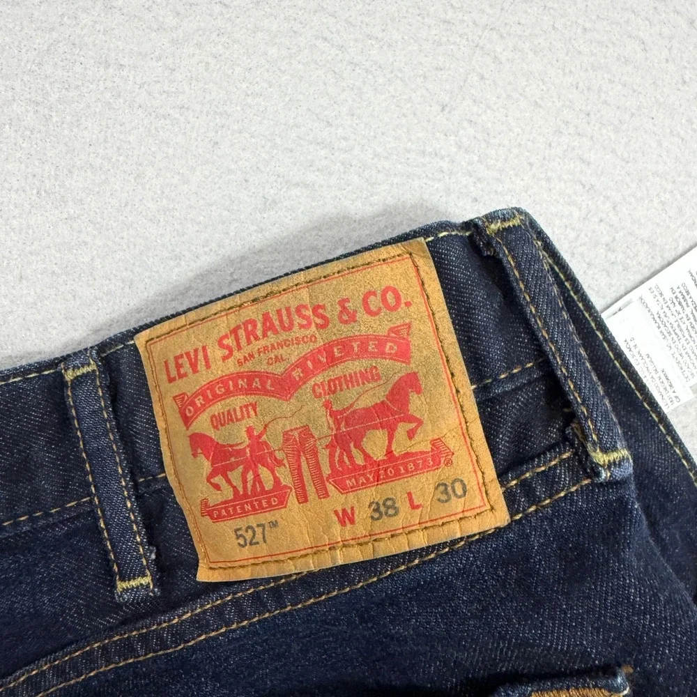 Levis 527 Slim Bootcut Jeans Men's 38x30 Blue Dark Wash Denim Y2K Western Rodeo